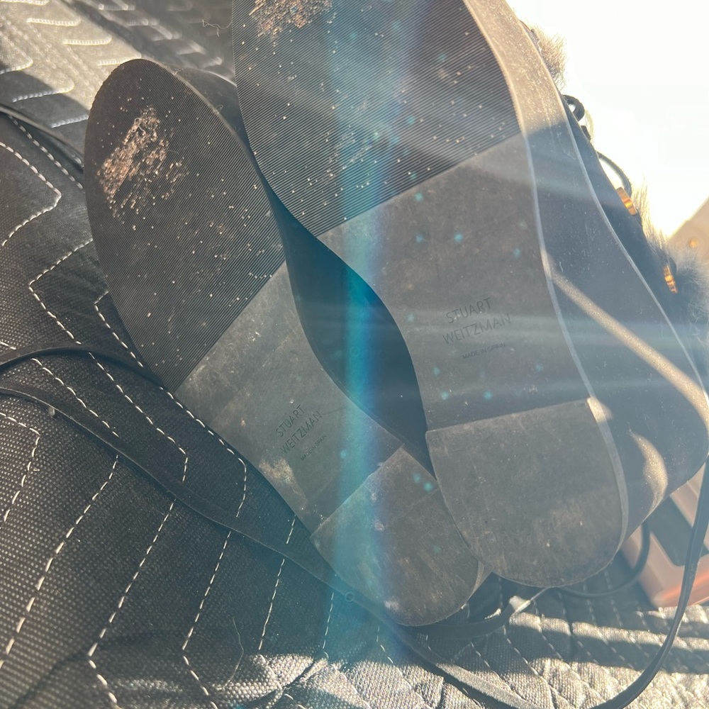 Stuart Weitzman Fur Black Booties - image 3